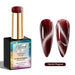 Merlot Magnet Diamond Cat Eye Gel Polish with deep red magnetic shimmer swatches and glossy finish
