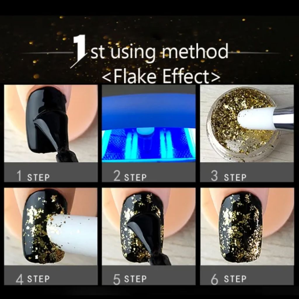 LED cure, press flakes, seal with top coat