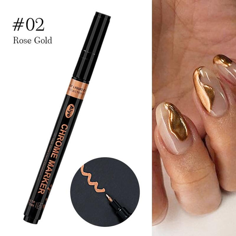 Metallic Nail Art Painting Pen02-Rose Gold