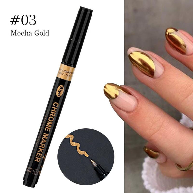 Metallic Nail Art Painting Pen03-Mocha Gold