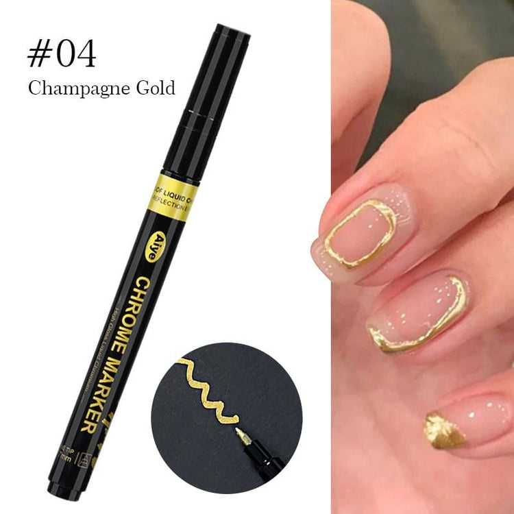 Metallic Nail Art Painting Pen04-Champagne Gold