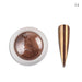 Copper bronze chrome nail powder shade 14 with metallic nail swatch for mirror finish nail art, NSI Australia