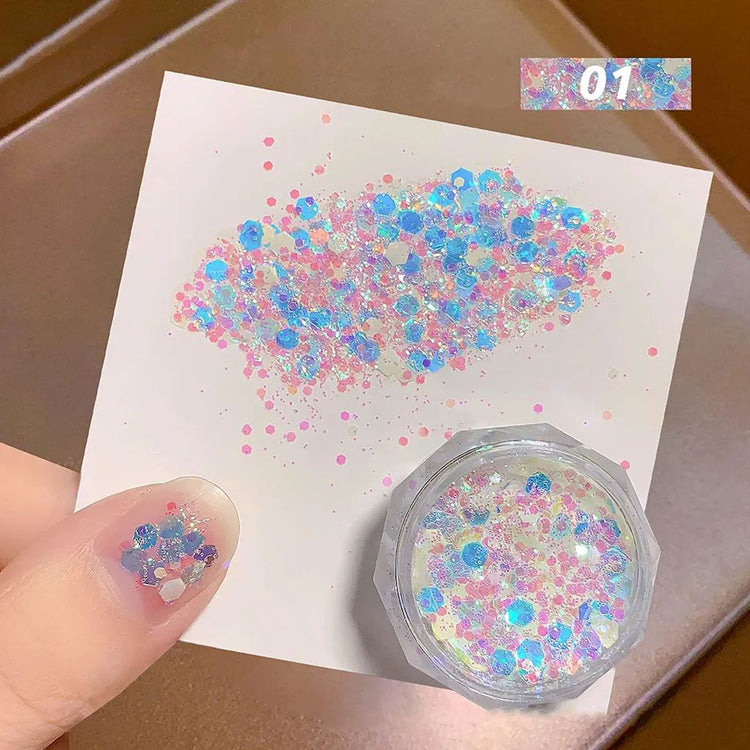 Mixed Aurora Multicolour Laser Glitters Jar01
