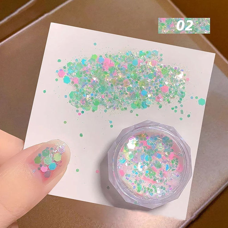 Mixed Aurora Multicolour Laser Glitters Jar02