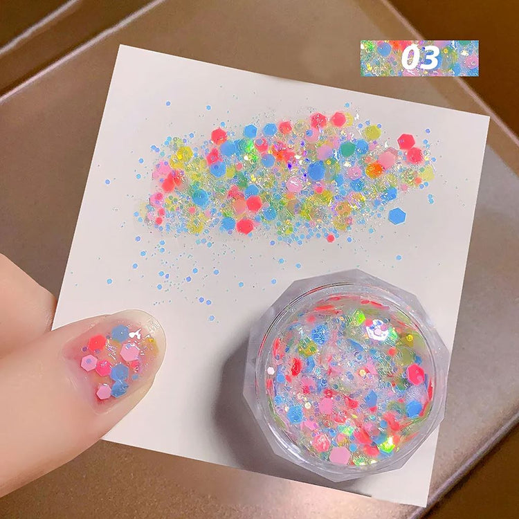 Mixed Aurora Multicolour Laser Glitters Jar03