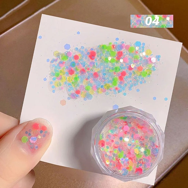 Mixed Aurora Multicolour Laser Glitters Jar04