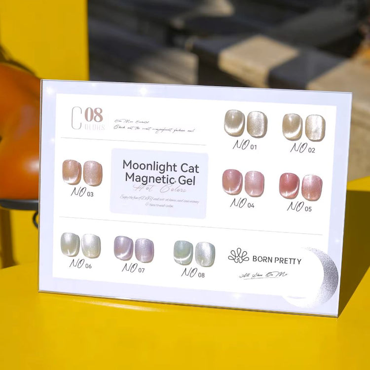 Moonlight Cat Eye Magnetic Gel Born PrettyColour Chart Display