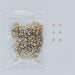 Gold round nail art rhinestones — 1.4 mm (R20) — zip bag with loose sample pieces