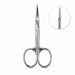 Nail Success Australia stainless steel nail and cuticle scissors front view with sharp straight precision blades, polished loop handles and side profile detail