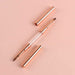 NSI Australia double-ended nail brush 04 — rose-gold with crystal handle, flat square gel brush + oval gel brush, includes protective caps