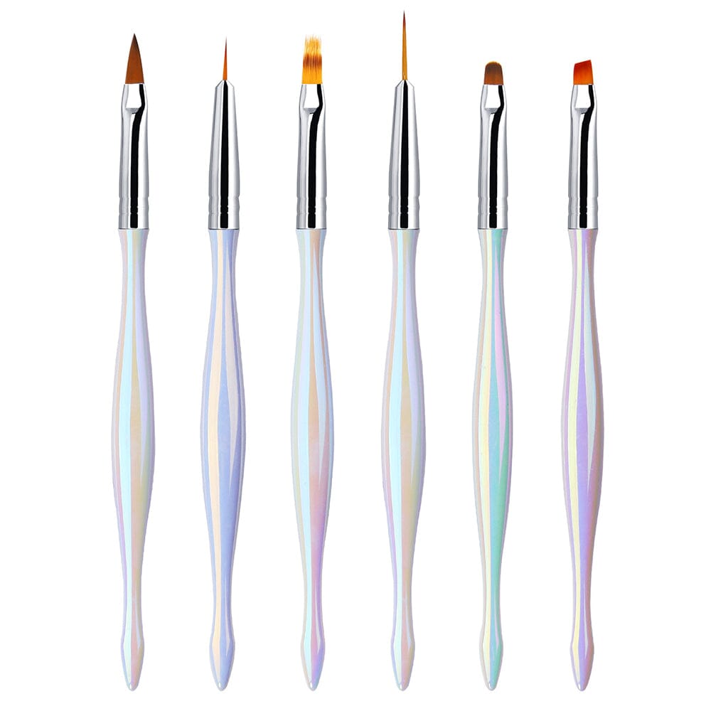 Nail Art Brush Aurora SeriesSet 6 Brushes(1 Pointed + 2 Liner + 1 Ombre + 1 Oval + 1 Oblique)