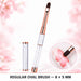 Regular oval 8 × 5 mm nail art brush with crystal-filled handle and matching cap, shown painting a pink flower on a nail.
