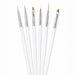 Nail Success Australia 6pcs nail art brush set with white handles for liner art, detail work, dotting and gel nail designs