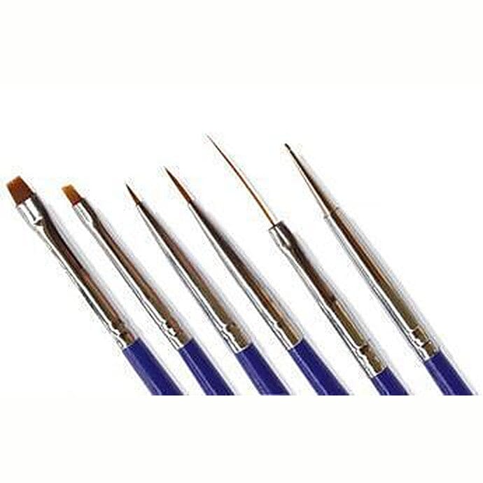 Nail Art Brush Set 6pcs - Purple - NSI Australia