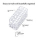 Clear Acrylic Nail Art Brush and Tool Holder with multi-size slots, transparent finish and space saving countertop stand