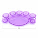 Purple 16cm nail art colour mixing palette with multiple wells for gel polish, acrylic and nail art designs