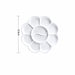 White 8.5cm flower nail art colour mixing palette with multi-well design for gel polish blending and custom salon nail art colours