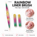 Rainbow liner brush with 7 mm and 9 mm nylon tips for fine line work and painted floral nail designs