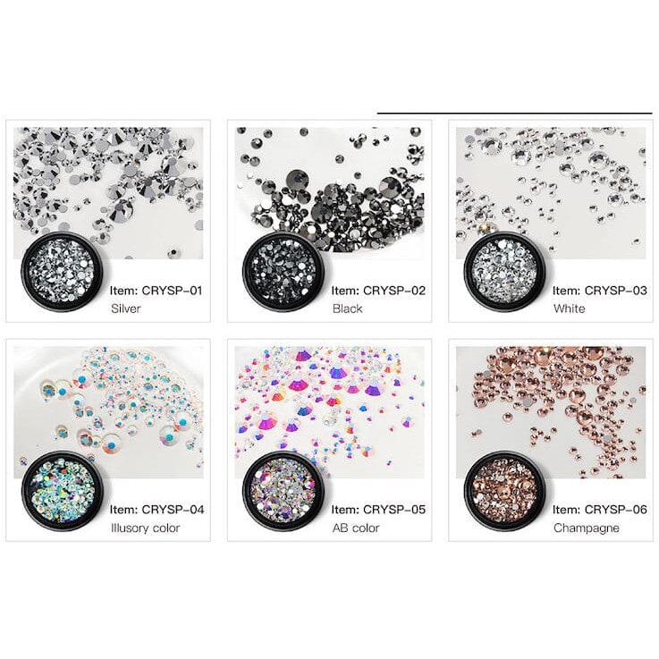 Nail Art Mix Rhinestones Sizes 175pcs - NSI Australia