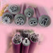 10 piece nail art pattern design metal tool set with rose, daisy, petal and swirl tips