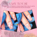 Easy to use nail art stamping pens adding white flower designs to pink nails