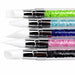 5-piece 2-way silicone nail art pen set with crystal handles and white silicone tips for gel polish blending and detailed nail designs