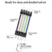 5-piece 2-way silicone nail art pen set with crystal-filled handles, dual silicone tips and different tip shapes for clean detailed nail art designs