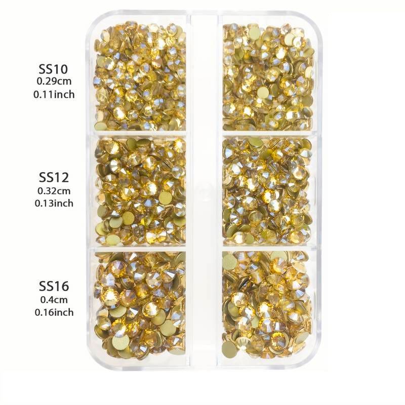 SS16 in compartment tray, flatback crystals for manicures — NSI Australia