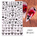 Nail Art Stickers - Heart & LoveF927 (Black)