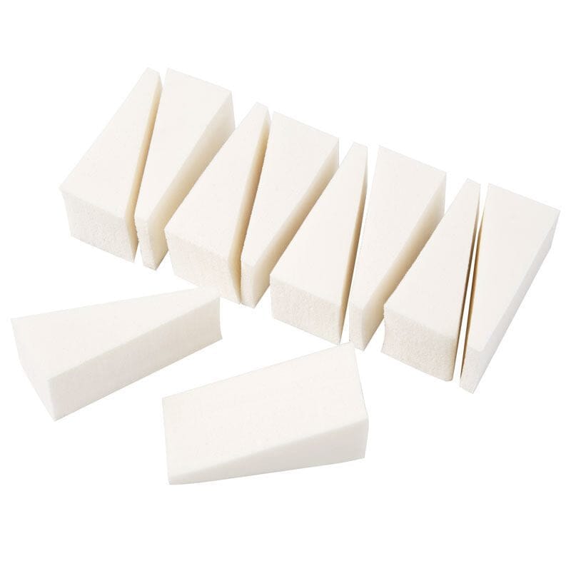 NSI Australia Nail Art Triangle Sponges—10-pack white wedge sponges for ombré gradients and polish application