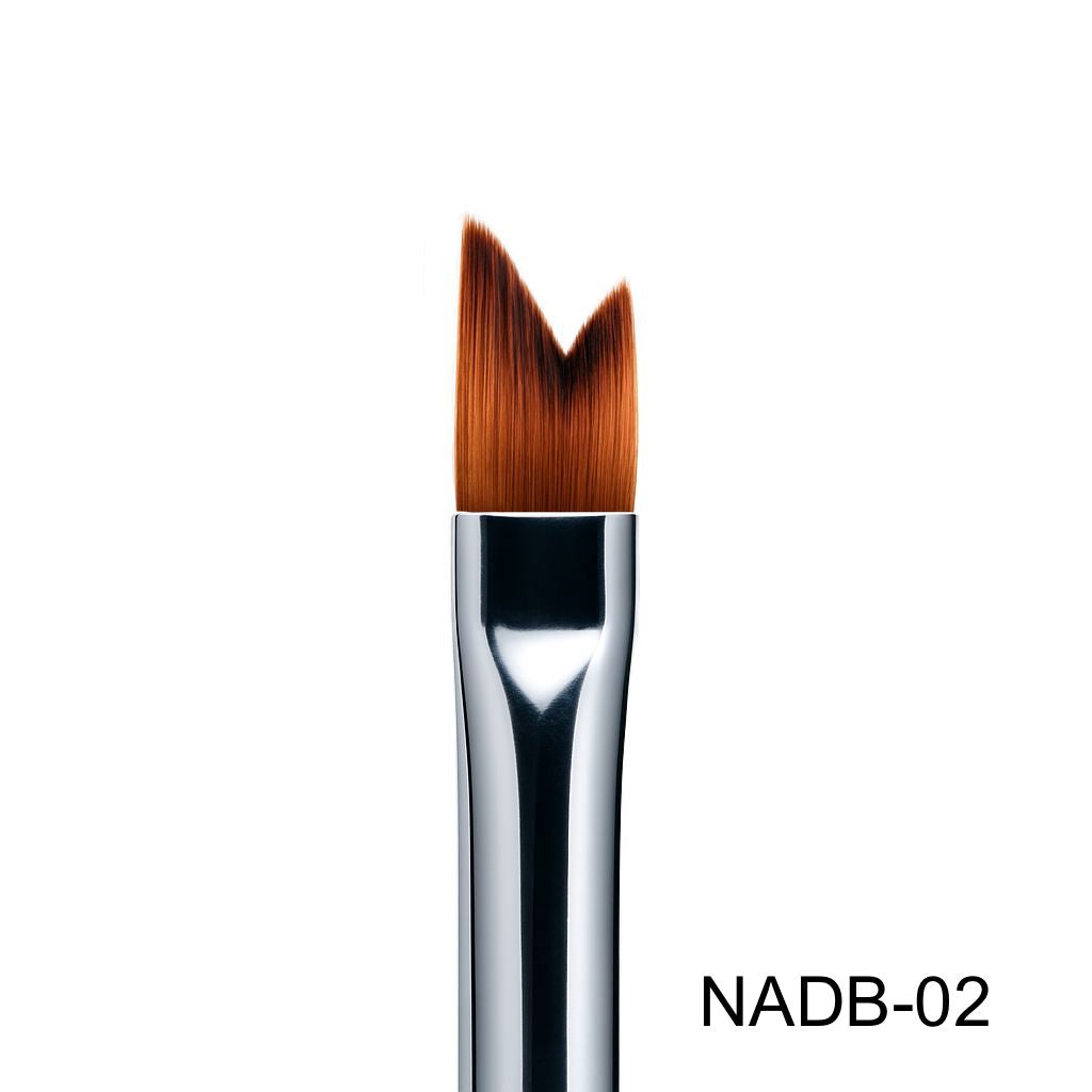 Nail Success Australia NADB-02 V-cut nail art brush — dual-peak synthetic bristles for crisp smile lines, petals and 3D gel