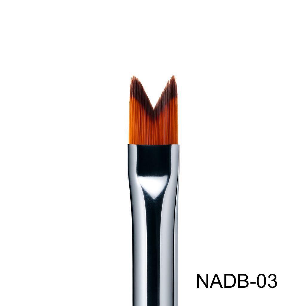 Nail Success Australia NADB-03 V-split nail art brush — deep chevron tip for crisp French smile lines and gel detailing