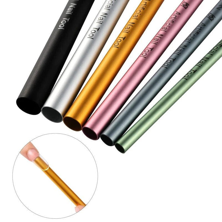gel nails, sizes 5–10 mm; close-up with use inset