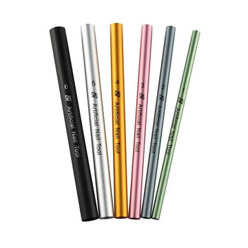 NSI Australia C-Curve Shaping Sticks—set of 6 color-coded metal rods for acrylic/gel nails, sizes 5–10mm