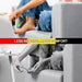Anti-slip handle wide jaw nail clipper shown trimming toenails with less bending and more comfort, NSI Australia