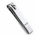 Silver large curved blade nail clipper with textured grip handle for clean manicure and pedicure trimming, NSI Australia