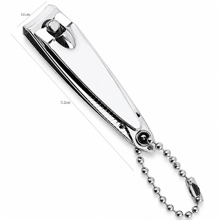 Nail Success Australia travel nail clipper with built-in keychain, 5.2cm length and 1.1cm curved blade width