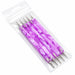 Purple 5-piece double-ended nail dotting tools in clear packaging with precision metal ball tips for dots, flowers and fine nail art details