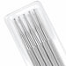 Stainless steel 5-piece nail dotting tools in clear packaging with precision metal ball tips for professional nail art designs