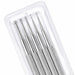 Stainless steel 5-piece nail dotting tools in clear packaging with textured grip and precision metal ball tips for professional nail art details
