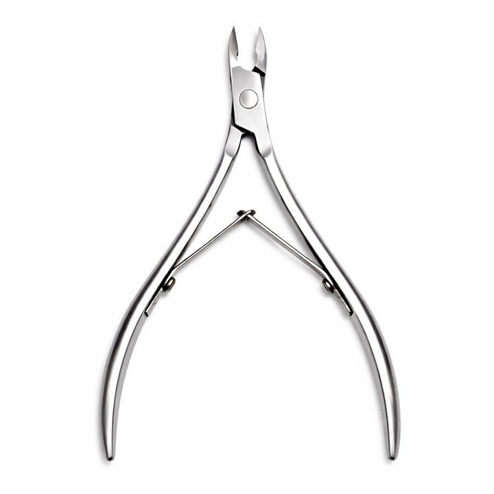 Stainless steel cuticle nipper with double spring handle for precise cuticle trimming