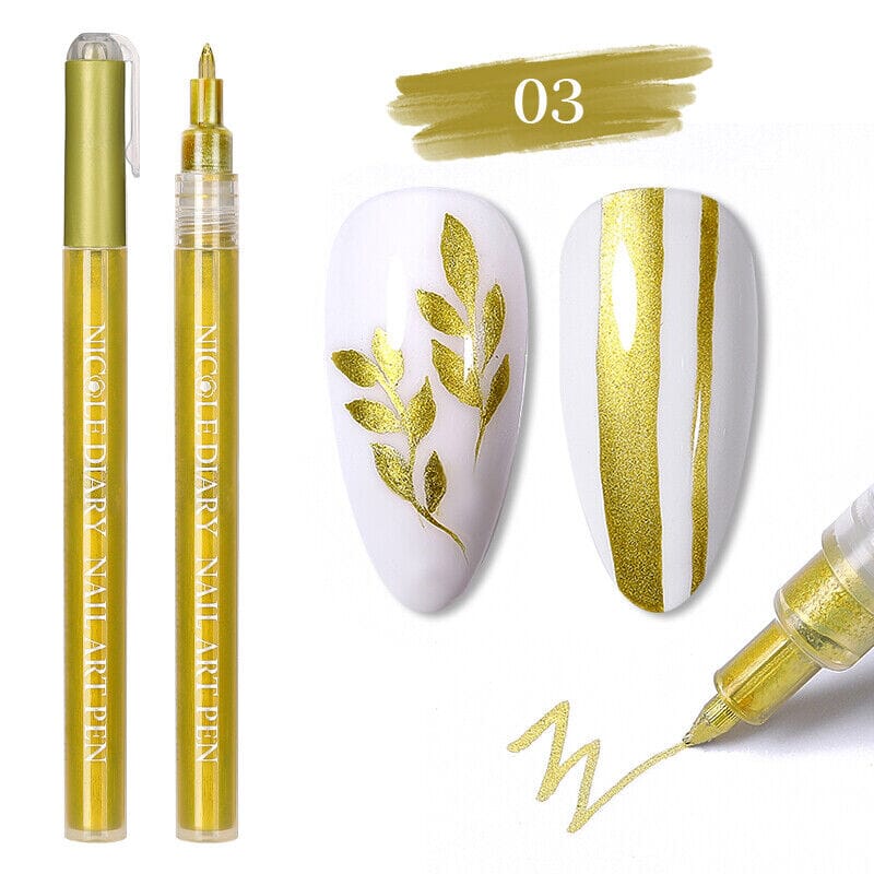 Nail Painting Pen NICOLE DIARY03 (Gold)