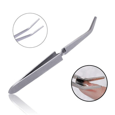 NSI Australia Nail Pinching Tweezers—stainless steel self-closing curved tool for C-curve shaping of acrylic nails