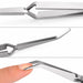 Nail Success Australia stainless steel nail pinching tweezers close-up showing curved precision tips and acrylic nail pinching technique for refining C-curves