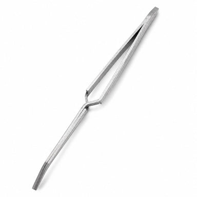Nail Success Australia stainless steel nail pinching tweezers angled view with curved precision tip and flat handle for acrylic nail shaping