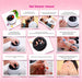 Nail steamer remover step-by-step instruction guide showing acetone soak-off gel polish removal process