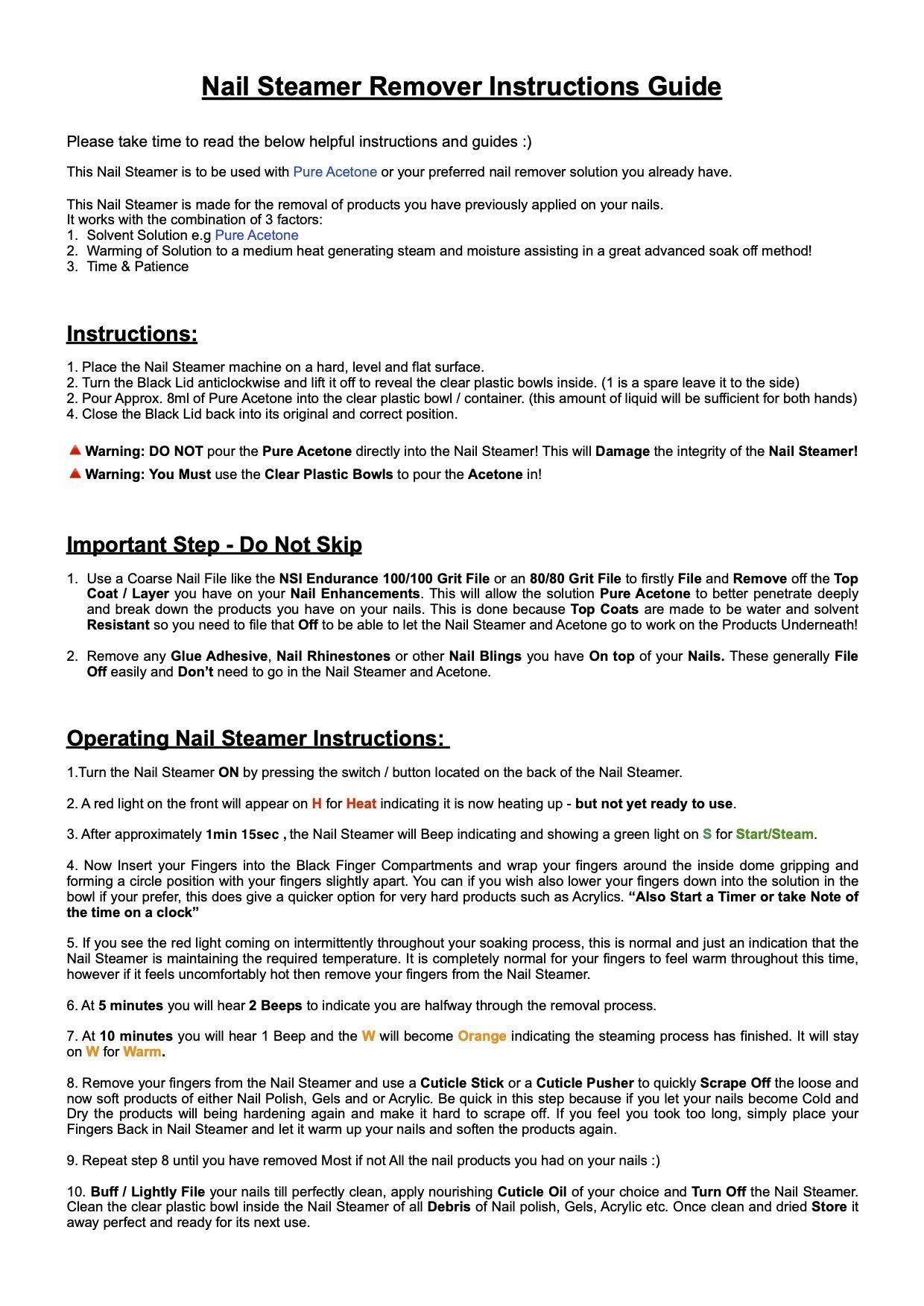 Nail Steamer Remover