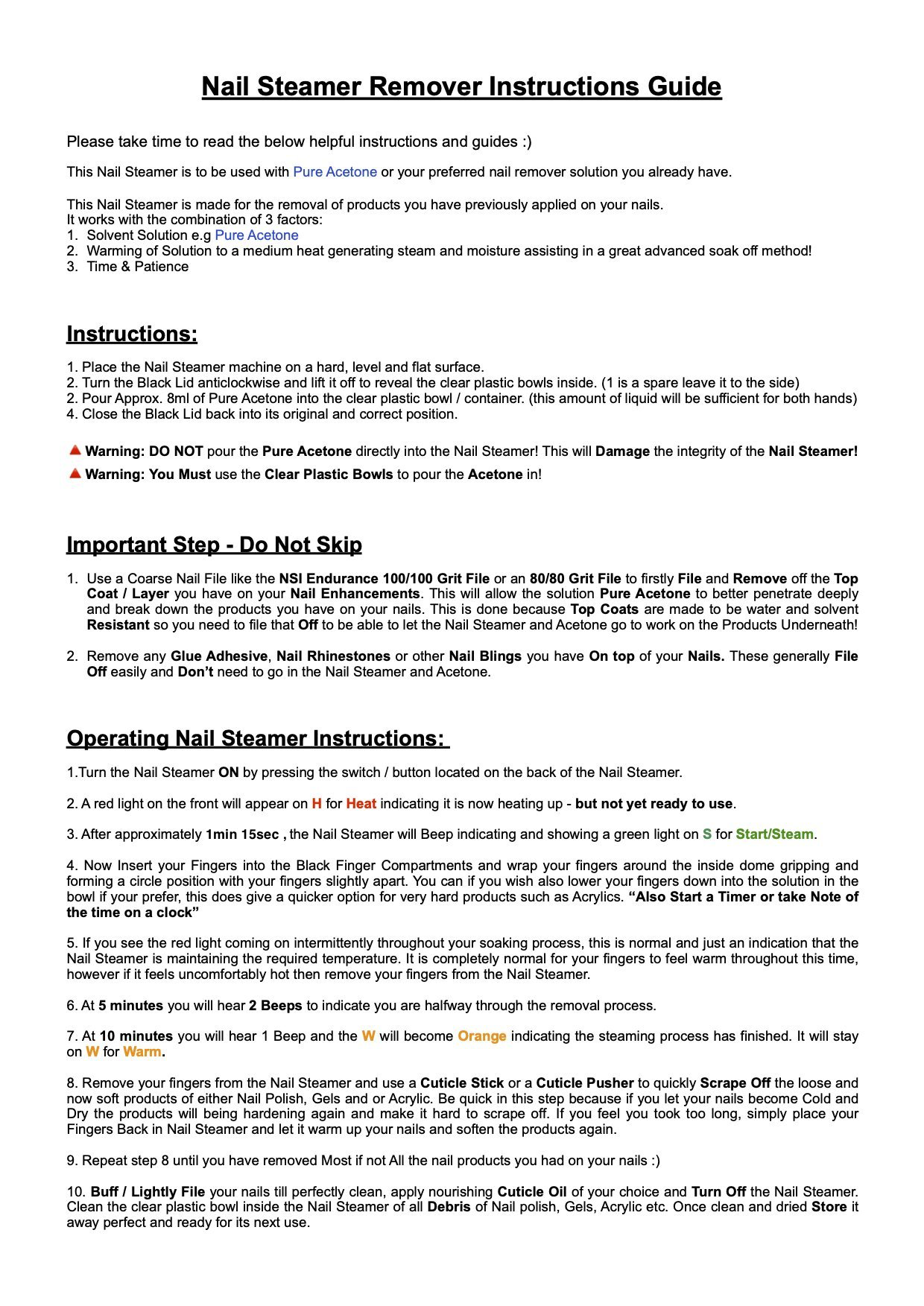 Nail Steamer Remover