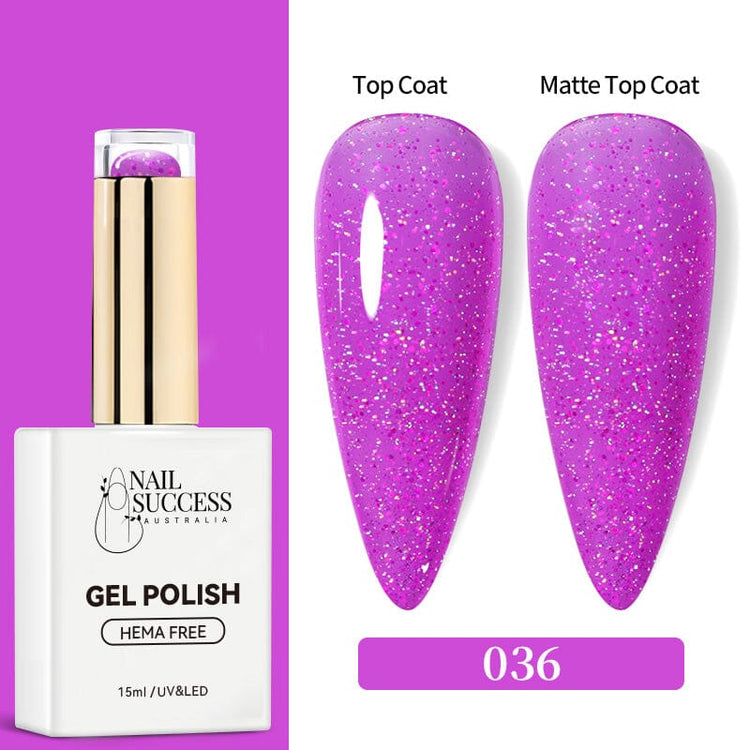 LED bottle with glossy & matte top-coat swatch tips