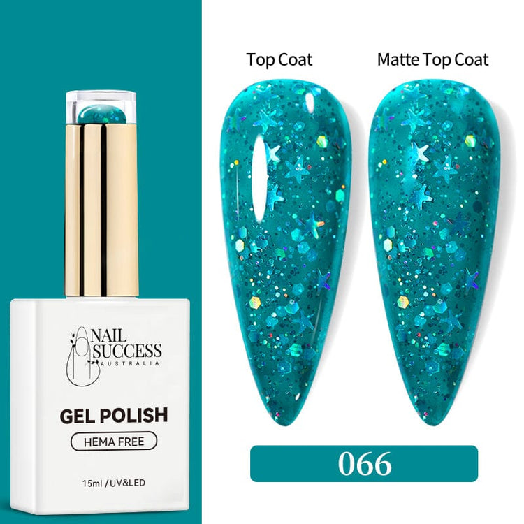 LED bottle with glossy & matte nail swatches